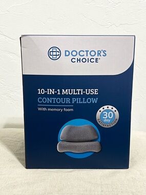 Doctor's Choice Multi-Use Contour Memory Foam Pillow for Neck Back Pain Relief